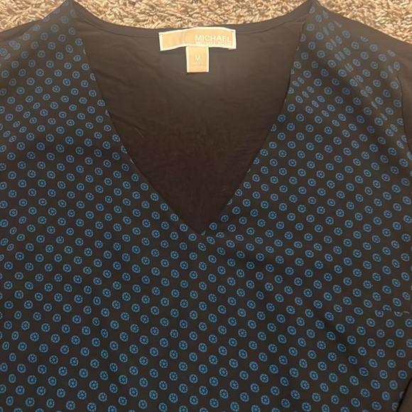 Michael Kors 3/4 sleeve blouse.  Medium. Black/turquoise. - Picture 2 of 5